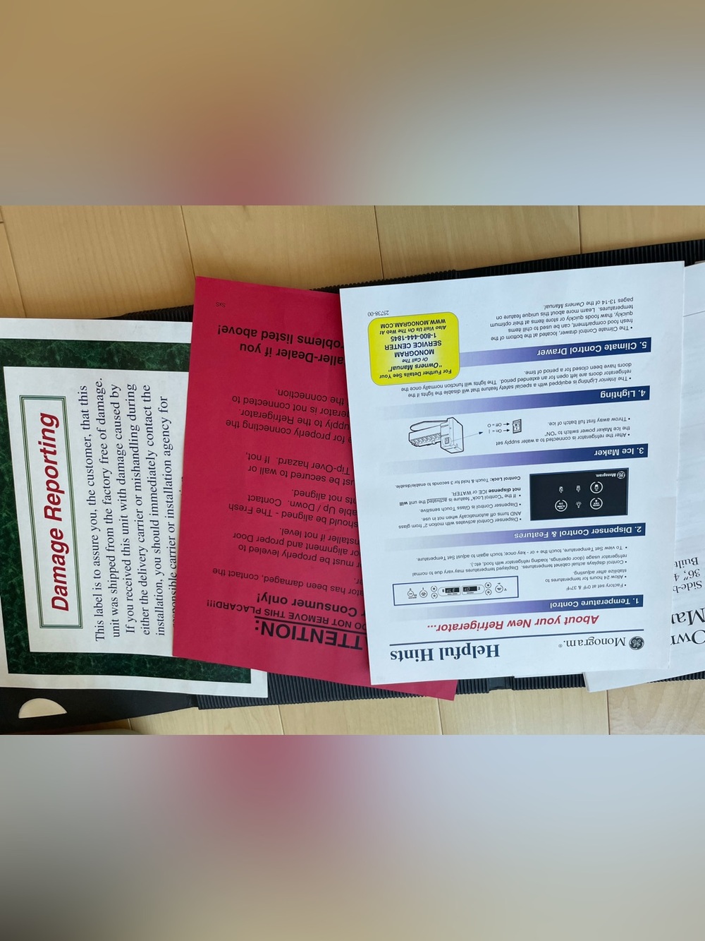 GE Monogram Refrigeration Portfolio Owner’s Manual, Tech Data Sheets (ZIS360D) - Picture 7 of 9